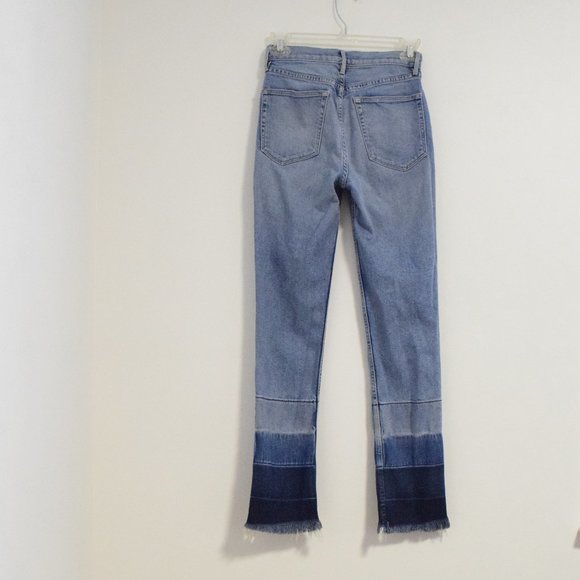 3x1 NYC Denim High Rise Ombre Raw Hem Cropped Straight Leg Jeans | Size XS - Picture 11 of 12